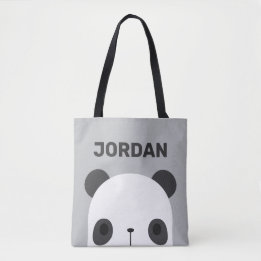 Niedlicher Panda-Bär mit Personalisiertem Namen Tasche