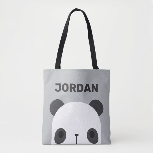 Niedlicher Panda-Bär mit Personalisiertem Namen Tasche (Vorderseite)