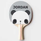 Niedlicher Panda-Bär mit Personalisiertem Namen Tischtennis Schläger (Rückseite)