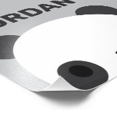 Niedlicher Panda-Bär mit Personalisiertem Namensfo Fotodruck (Ecke)