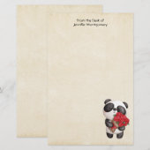 Niedlicher Panda-Bär mit Rose Bouquet (Vorne/Hinten)