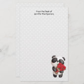 Niedlicher Panda-Bär mit Rose Bouquet (Vorne/Hinten)