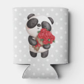 Niedlicher Panda-Bär mit Rose Bouquet Dosenkühler (Rückseite)