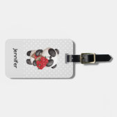 Niedlicher Panda-Bär mit Rose Bouquet Gepäckanhänger (Vorderseite horizontal)