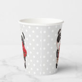 Niedlicher Panda-Bär mit Rose Bouquet Pappbecher (Rechts)