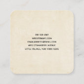 Niedlicher Panda-Bär mit Rose Bouquet Quadratische Visitenkarte (Rückseite)