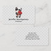 Niedlicher Panda-Bär mit Rose Bouquet Visitenkarte (Vorne/Hinten)