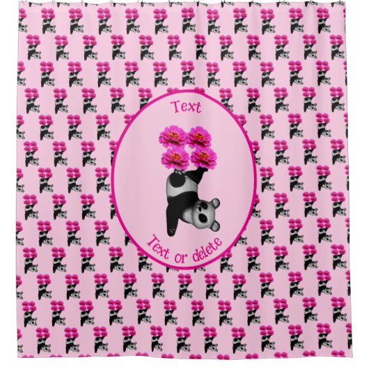 Niedlicher Panda-Bär Personalisiert Duschvorhang (Vorderseite)