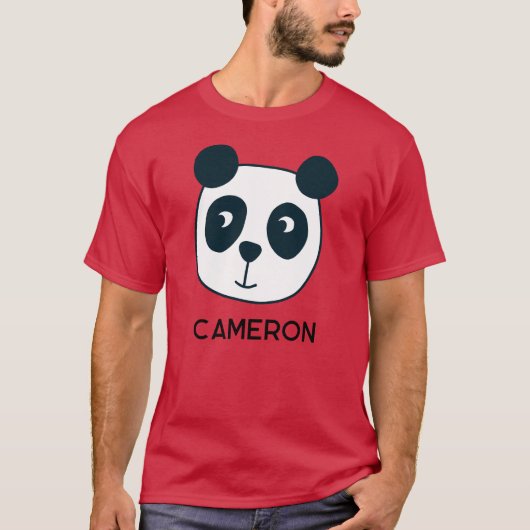 Niedlicher Panda Bär Personalisiert T-Shirt (Vorderseite)