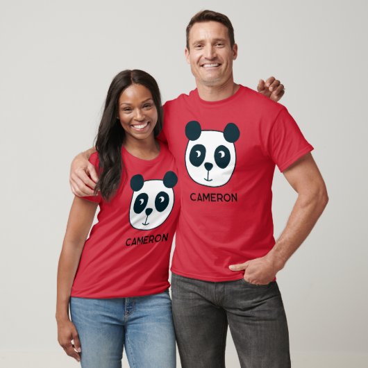 Niedlicher Panda Bär Personalisiert T-Shirt (Unisex)