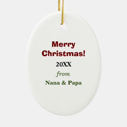 Niedlicher Panda-Bär Personalisiert Weihnachten Keramikornament (Hinten)
