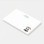 Niedlicher Panda-Bär personalisierte Monogramm Post-it Klebezettel (angewinkelt)