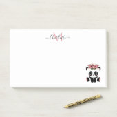 Niedlicher Panda-Bär personalisierte Monogramm Post-it Klebezettel (Auf Schreibtisch)