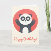 Niedlicher Panda-Bär - Personalisierter Kindergebu Karte (Vorderseite)