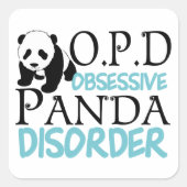 Niedlicher Panda-Bär Quadratischer Aufkleber (Vorderseite)