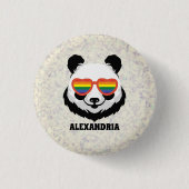 Niedlicher Panda-Bär | Regenbogen | LGBTQ Button (Vorderseite)