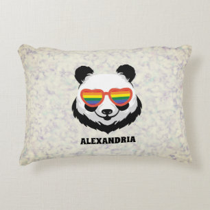 Niedlicher Panda-Bär   Regenbogen   LGBTQ Dekokissen