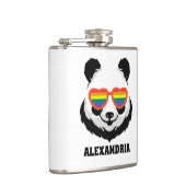 Niedlicher Panda-Bär | Regenbogen | LGBTQ Flachmann (Rechts)