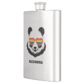 Niedlicher Panda-Bär | Regenbogen | LGBTQ Flachmann (Links)