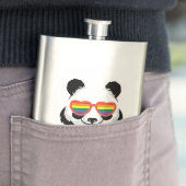 Niedlicher Panda-Bär | Regenbogen | LGBTQ Flachmann (Beispiel)