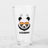 Niedlicher Panda-Bär | Regenbogen | LGBTQ Glas (Vorderseite)