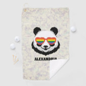 Niedlicher Panda-Bär | Regenbogen | LGBTQ Golfhandtuch (Insitu)