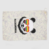 Niedlicher Panda-Bär | Regenbogen | LGBTQ Golfhandtuch (Horizontal)