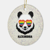 Niedlicher Panda-Bär | Regenbogen | LGBTQ Keramik Ornament (Links)