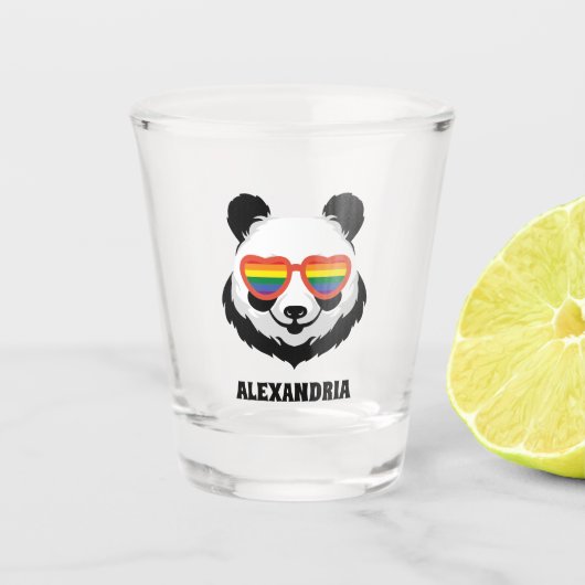Niedlicher Panda-Bär | Regenbogen | LGBTQ Schnapsglas (Vorderseite)