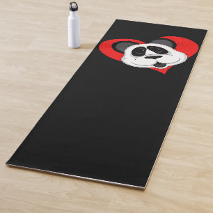 Niedlicher Panda-Bär rot und schwarz Yogamatte