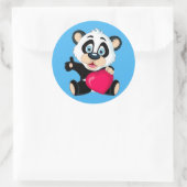 Niedlicher Panda-Bär Runder Aufkleber (Tasche)