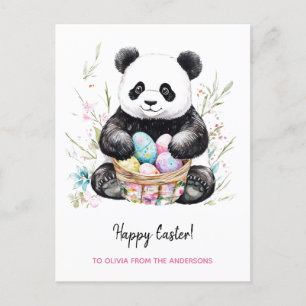 Niedlicher Panda Bär Rustikales Ostern Feiertagspostkarte
