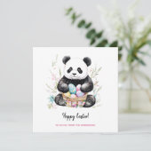Niedlicher Panda Bär Rustikales Ostern Karte (Stehend Vorderseite)
