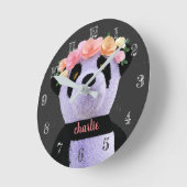 Niedlicher Panda Bär Schwarz und Weiß Rustikale Uh Runde Wanduhr (Winkel)