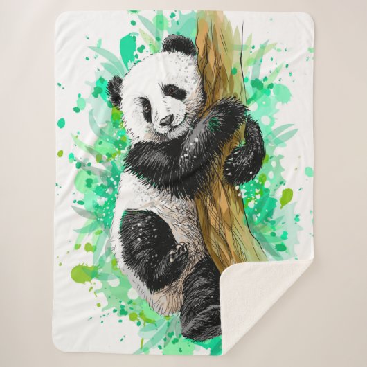 Niedlicher Panda-Bär Sherpadecke (Vorderseite)