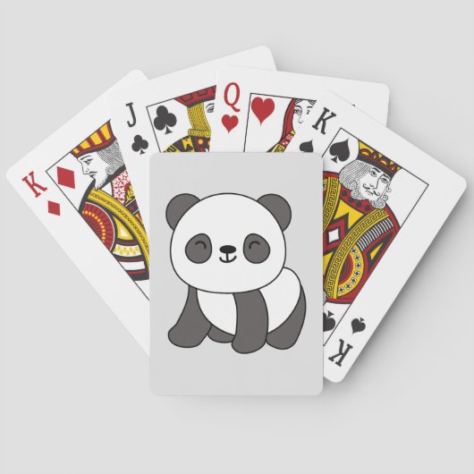 Niedlicher Panda-Bär Spielkarten (Rückseite)