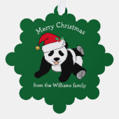 Niedlicher Panda Bär Weihnachten Custom Green from Ornament Karte (Vorderseite)