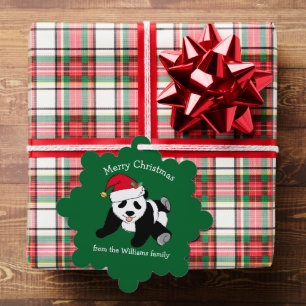 Niedlicher Panda Bär Weihnachten Custom Green from Ornament Karte