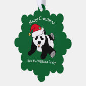 Niedlicher Panda Bär Weihnachten Custom Green from Ornament Karte (Linke Ecke)