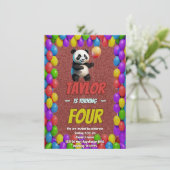 Niedlicher Panda-Bär zum Geburtstag einladen Einladung (Stehend Vorderseite)
