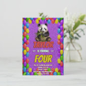 Niedlicher Panda-Bär zum Geburtstag einladen Einladung (Stehend Vorderseite)
