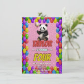 Niedlicher Panda-Bär zum Geburtstag einladen Einladung (Stehend Vorderseite)