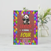 Niedlicher Panda-Bär zum Geburtstag einladen Einladung (Stehend Vorderseite)