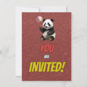 Niedlicher Panda-Bär zum Geburtstag einladen Einladung (Rückseite)