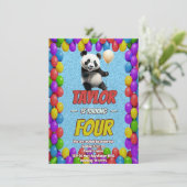 Niedlicher Panda-Bär zum Geburtstag einladen Einladung (Stehend Vorderseite)