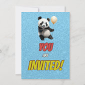 Niedlicher Panda-Bär zum Geburtstag einladen Einladung (Rückseite)