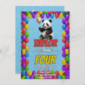 Niedlicher Panda-Bär zum Geburtstag einladen Einladung (Vorne/Hinten)