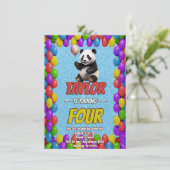 Niedlicher Panda-Bär zum Geburtstag einladen Einladung (Stehend Vorderseite)