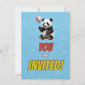 Niedlicher Panda-Bär zum Geburtstag einladen Einladung (Rückseite)
