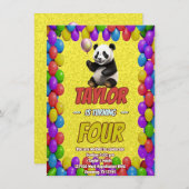 Niedlicher Panda-Bär zum Geburtstag einladen Einladung (Vorne/Hinten)